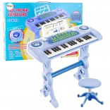 Elektronisches Kinderklavier mit Mikrofon, 37 Tasten, blau