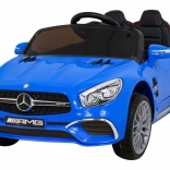 Kinder-Elektroauto MERCEDES-BENZ AMG SL 65, blau, 12 V, Fernbedienung, LED, Ökoleder, EVA-Räder