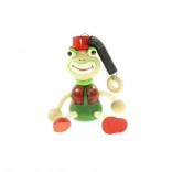 Frosch an Feder – hölzernes Hängespielzeug