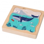 Gestapeltes Holzpuzzle Arktische Tiere