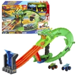 Hot Wheels Monster Trucks Drachenrennen – Doppel-Launcher-Trackset mit 2 Autos
