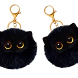 Plüsch-Schlüsselanhänger Katze schwarz