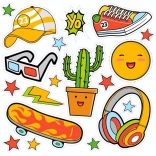 Bügelaufkleber YO – kleiner Bogen mit Sommermotiven