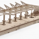 UGEARS mechanisches 3D-Holzpuzzle Bahnhof (196 Teile)