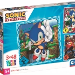 Puzzle 3×48 Teile CLEMENTONI SONIC