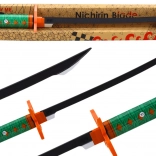 Nichirin‑Samuraischwert mit Batteriebetrieb und Sound – grüner Griff