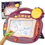 Woopie magnetische Zeichentafel mit Geräuschen und Stempeln, braun