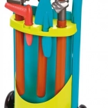 Kinder-Gartenwagen mit Werkzeug und Gießkanne