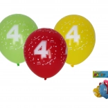 Luftballons 30 cm mit Zahl 4 – Set 5 Stk.