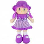 Stoffpuppe zum Kuscheln, lila, gestreift, 50 cm