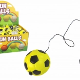 Fußball-Jojo-Ball an Gummiband 6 cm – gelb
