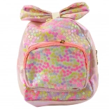 Kinder Rucksack rosa mit Schleife und Pailletten