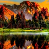 Diamantmalerei Sonnenuntergang am See 30x40 cm