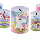 Metallspardose mit Einhornmotiv