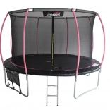 Gartentrampolin LEAN Sport Max 12 ft schwarz-pink 366 cm mit Netz und Leiter