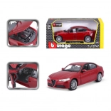 Bburago 1:24 Alfa Romeo Giulia (2016) Metallic Rot 18-21080