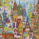 HEYE Puzzle Rote Bögen: Zauberdorf 1000 Teile