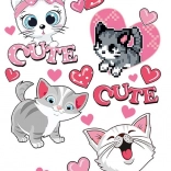 Bügelaufkleber niedliche Kätzchen – großer Bogen 20 × 30 cm
