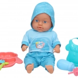 Weiches Baby mit Geräuschen und Zubehör 30 cm