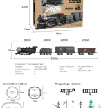 Retro-Zug mit Lichtern, Geräuschen und Rauch 172 cm