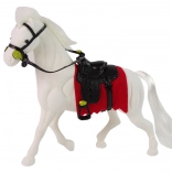 Figur eines weißen Pferdes mit Sattel – Bauernhof