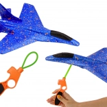 Schaumstoff-Wurfgleiter mit Katapult blau