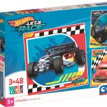 Puzzle 3×48 Teile HOT WHEELS – Set quadratischer Puzzle CLEMENTONI