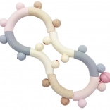 Hess hölzernes motorisches Rasselspielzeug rosa