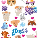 Bügelbare Tier-Aufnäher – großer Bogen 20 × 30 cm