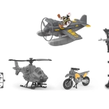 Militär-Set mit Flugzeug und Wachturm 21 cm