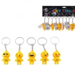 Schlüsselanhänger Smiley, Metall/Kunststoff, 9 cm