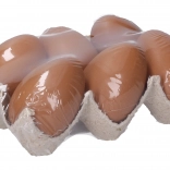 Dekorative Plastikeier braun 6 cm, 6 Stk.