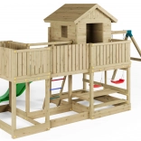 Fungoo Holz-Spielplatz Longstepper mit zwei Schaukeln und Rutsche