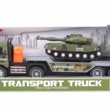 Militärischer Lkw mit Panzer, batteriebetrieben, mit Licht und Sound