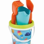 Eimer mit Sommermotiv und Gießkanne