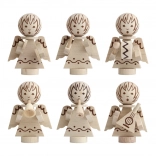 Detoa Weihnachtsbaumschmuck Engelchen aus Holz, Set 6 Stück