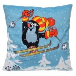 Kissen "Maulwurf mit Skifahrer-Motiv" 30x30 cm