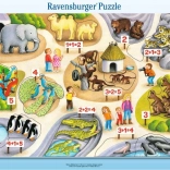 RAVENSBURGER Puzzle Erste Zählaufgaben bis 5 im Zoo 17 Teile
