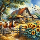 Diamantmalerei Bauernhaus 30x40 cm