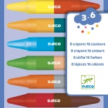 Zweiseitige Wachsmalstifte DJECO