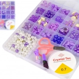 Perlenset zur Schmuckherstellung – violette Clips