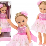 Rosa Puppenkleid Langer Haarbürste 38 cm