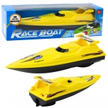 Gelbes batteriebetriebenes Motorboot