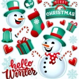 Bügelbilder Winter-Schneemann – kleiner Bogen