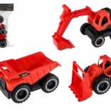 Bauset aus 3 Kunststoff-Baufahrzeugen 15–19 cm mit Freilauf