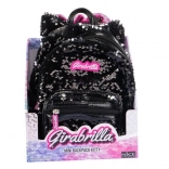 Rucksack GIRABRILLA Kätzchen schwarz mit Pailletten