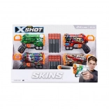 X-SHOT Skins Menace Blaster-Set – 4 Stück, 24 Darts