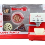 Kinderkaffeemaschine mit Kuchen auf Batterien