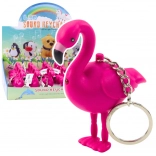 Schlüsselanhänger Flamingo mit LED und Sound, rosa