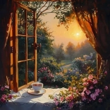 Diamantmalerei Stillleben mit Tee 30x40cm